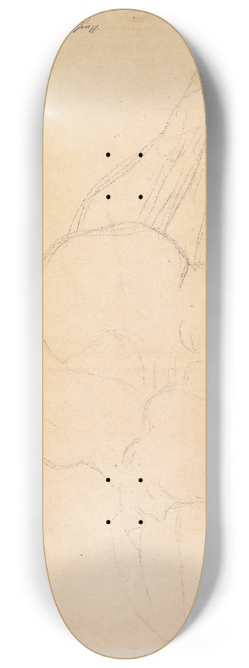 Gustav Klimt - Sich nach rckwrts neigender Akt 8.25 inch art skate deck