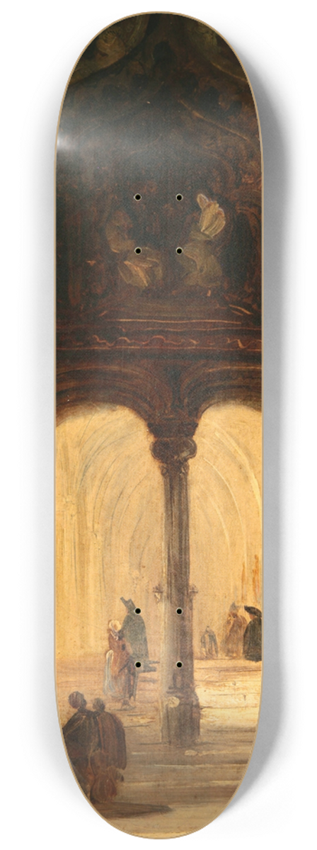 Genaro Prez Villaamil - Interior de Iglesia 8.25 inch art skate deck