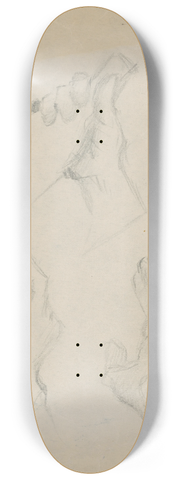 Gustv Mall - Hands Study and Hands Holding a Bottle 8.25 inch art skate deck