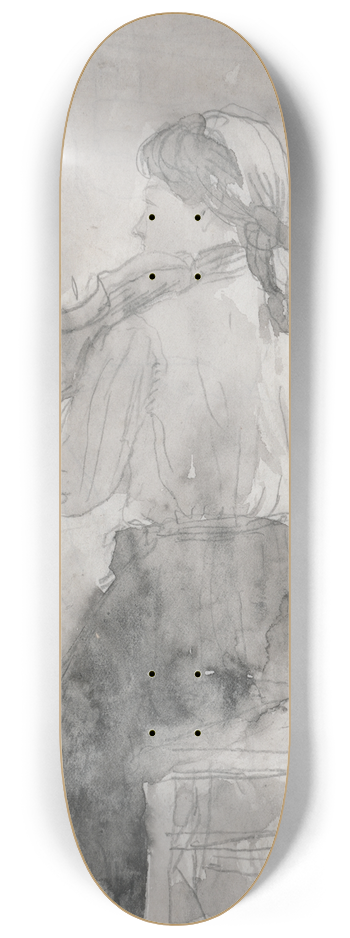Gwen John - Young Woman playing a Violin 8.25 inch art skate deck