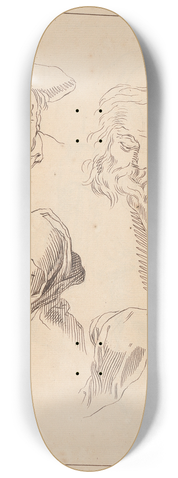 Hamlet Winstanley - Various Sketches of Heads 8.25 inch art skate deck
