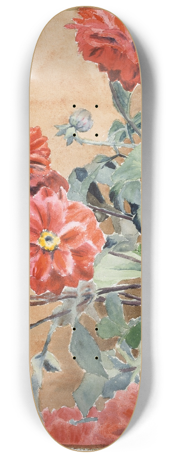 Hannah Borger Overbeck - Dahlias 8.25 inch art skate deck