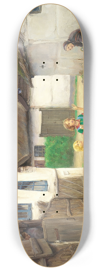 Hans Andersen Brendekilde - Brn, der blser sbebobler 8.25 inch art skate deck