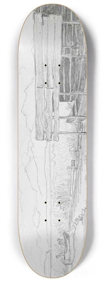 Hans Gude - Fra Schafwaschen, Chiemsee 8.25 inch art skate deck