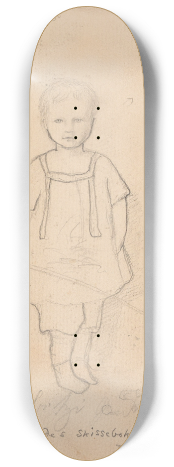 Hans Gude - Guttebarn med lekety 8.25 inch art skate deck