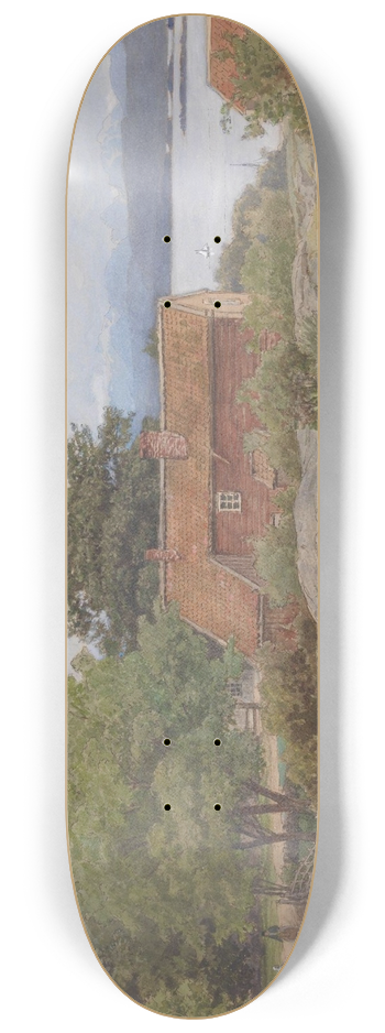Hans Gude - Landskap med bondegrd ved Molde 8.25 inch art skate deck