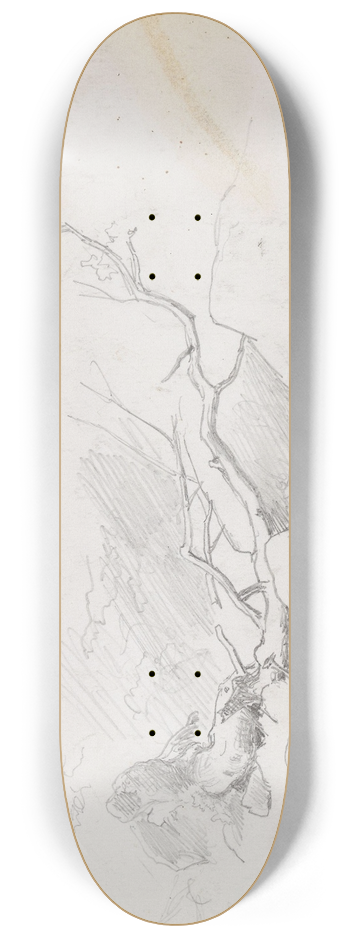 Hans Gude - Nakent nedblst tre 8.25 inch art skate deck