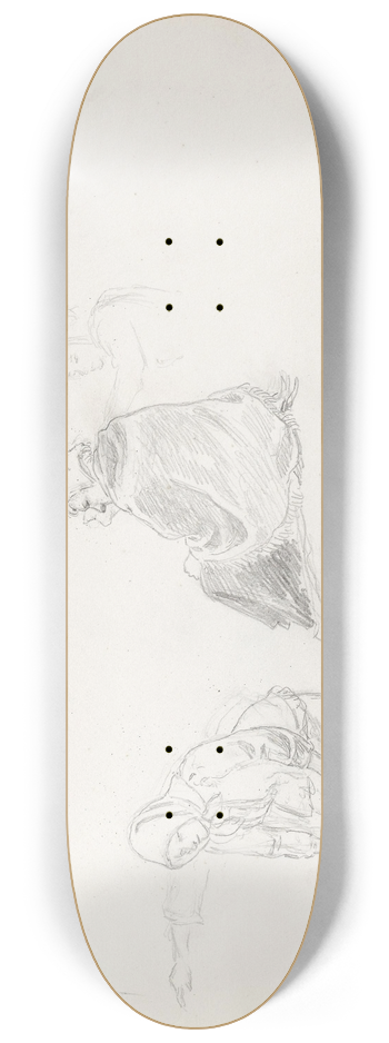 Hans Gude - Tre kvinnefigurer 8.25 inch art skate deck