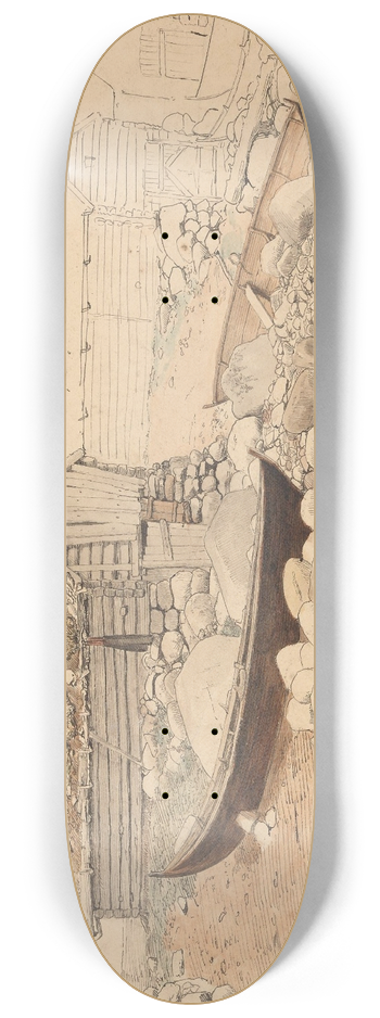 Hans Gude - View of Eidsfjord 8.25 inch art skate deck