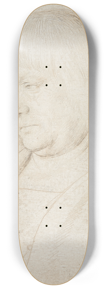 Hans Holbein The Elder - Sinnender Mann mit langem Haar 8.25 inch art skate deck
