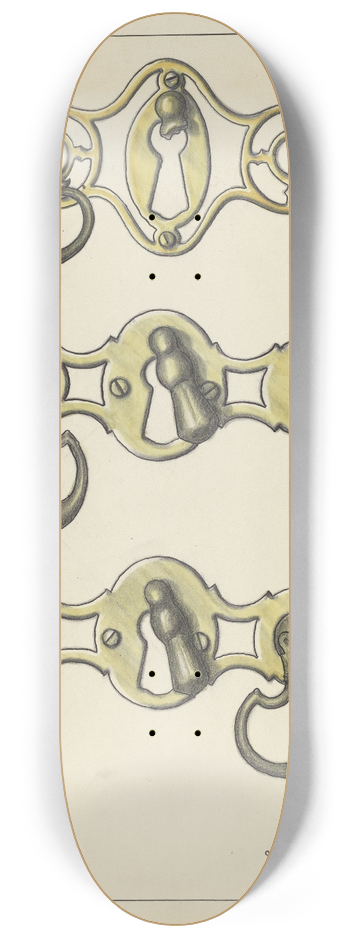 Hans Korsch - Three Door Handles 8.25 inch art skate deck