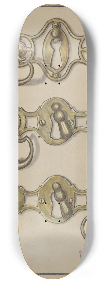 Hans Korsch - Three Door Handles 8.25 inch art skate deck