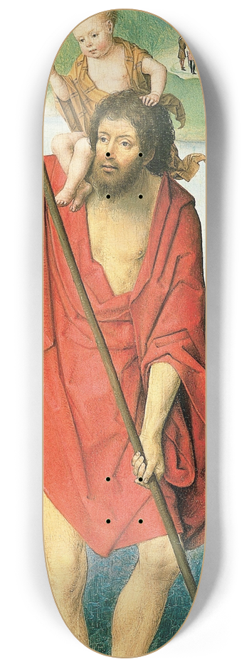 Hans Memling - Saint Christopher 8.25 inch art skate deck