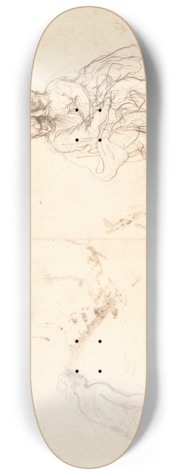 Hans Rottenhammer - Studieblad med figurkompositioner 8.25 inch art skate deck
