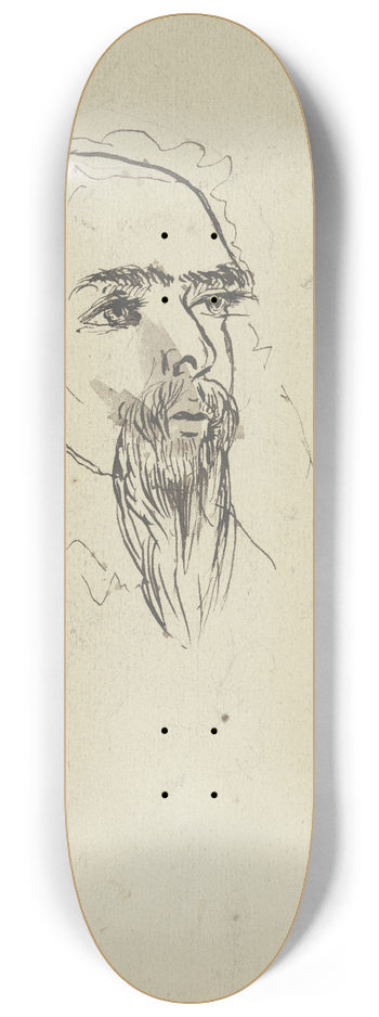 Hans Thoma - Bearded head 8.25 inch art skate deck