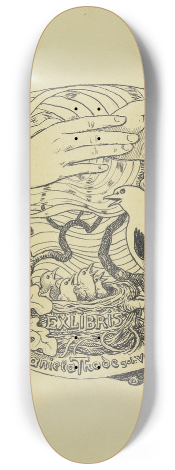 Hans Thoma - Book plate Daniela Thode 8.25 inch art skate deck