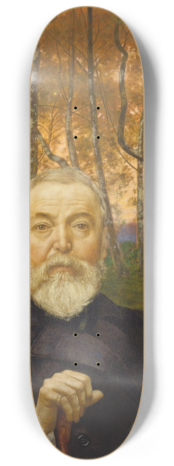 Hans Thoma - Self-Portrait in front of a Birch Forest 8.25 inch art skate deck