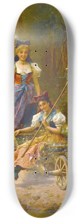 Hans Zatzka - Lustige Fahrt (An amusing ride) 8.25 inch art skate deck