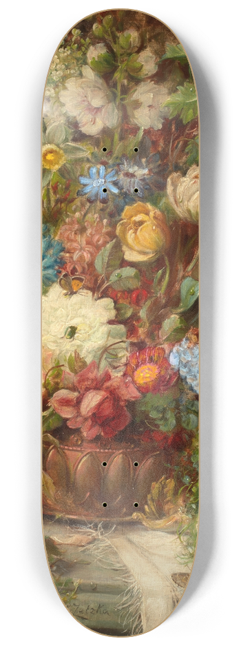 Hans Zatzka - Summer Flowers on a Ledge 8.25 inch art skate deck