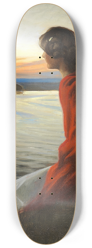 Harald Slott-Mller - En ung kvinde betragter et sankthansbl 8.25 inch art skate deck