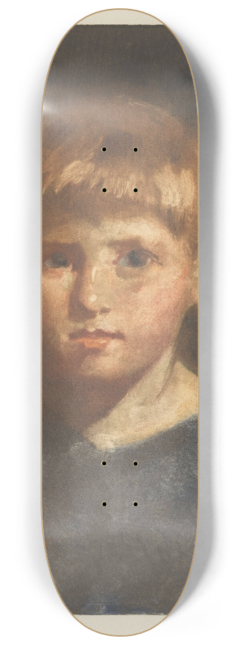 Heinrich M. Krabb - Portrait of a boy 8.25 inch art skate deck