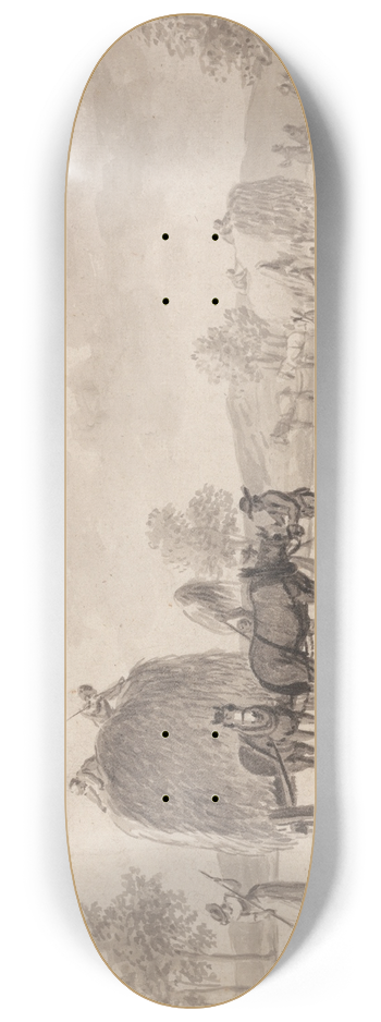 Heinrich W. Schweickhardt - Haymaking 8.25 inch art skate deck