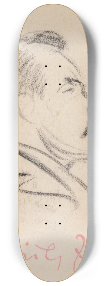Heinrich Zille - Mann im Profil 8.25 inch art skate deck