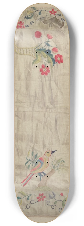 Helen E. Gilman - Crewel Embroidery 8.25 inch art skate deck