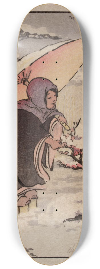 Helen Hyde - Little Pink Plum 8.25 inch art skate deck