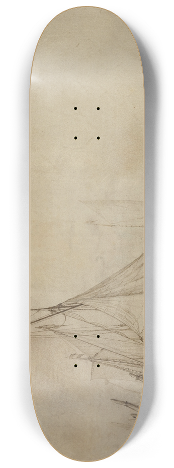 Hendrick Jacobsz. Dubbels - Ships at a Quai with a City in the Background 8.25 inch art skate deck