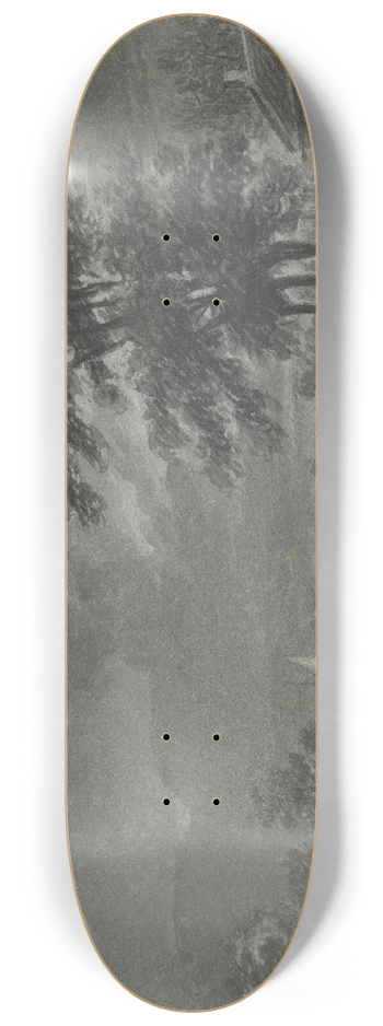 Hendrik Spilman - River landscape in the moonlight 8.25 inch art skate deck