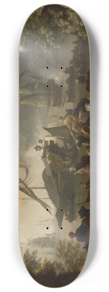 Hendrik van Minderhout - Scene in an Eastern port 8.25 inch art skate deck