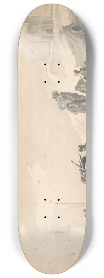 Hendrik Verschuring - Landscape with Figures 8.25 inch art skate deck