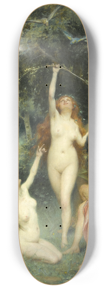 Henri Adrien Tanoux - Nymphs In A Forest 8.25 inch art skate deck