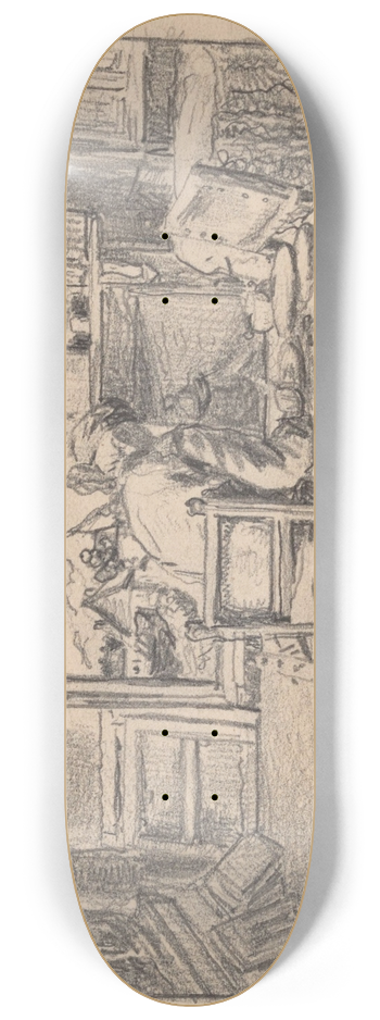 Henri de Braekeleer - The Retoucher 8.25 inch art skate deck