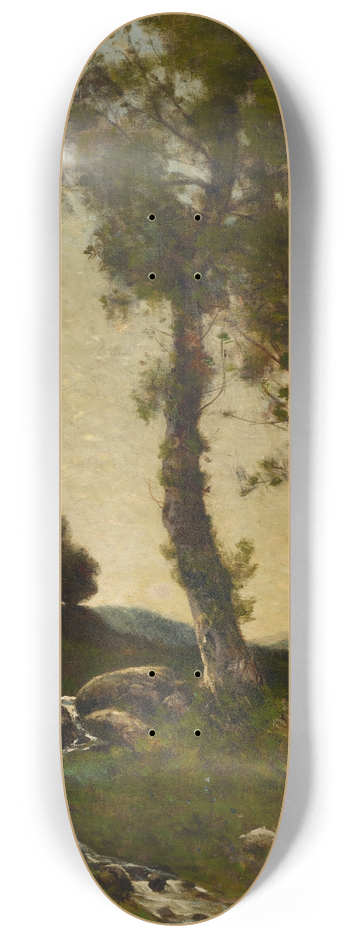 Henri-Joseph Harpignies - Stream Near Nevers 8.25 inch art skate deck