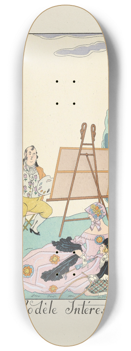 George Barbier - Le Modle Intressant(The Interesting Model) 8.25 inch art skate deck