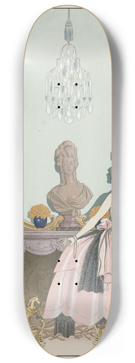 George Barbier - Mademoiselle Sorel en grand habit 8.25 inch art skate deck