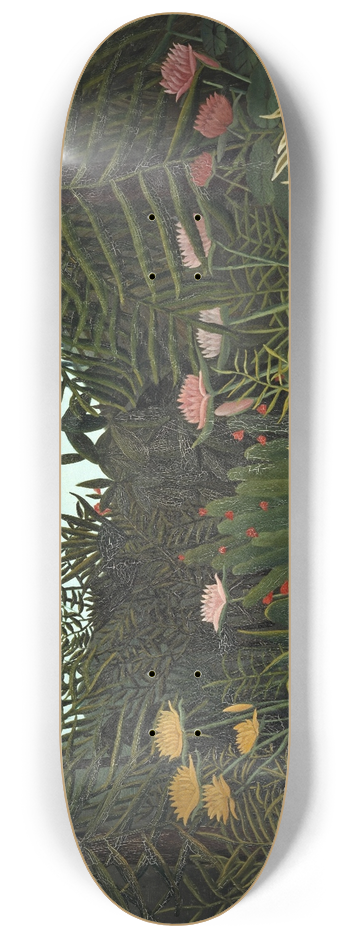 Henri Rousseau - Jungle with Setting Sun 8.25 inch art skate deck