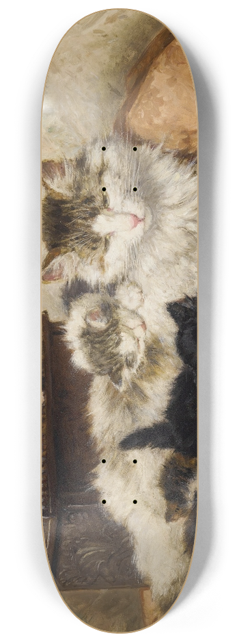 Henritte Ronner-Knip - A Mother And Her Kittens 8.25 inch art skate deck