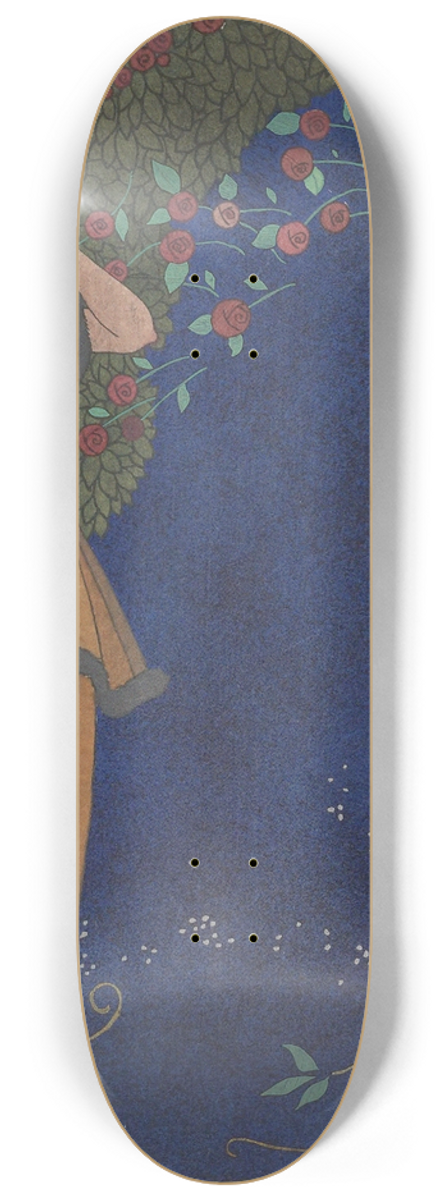 George Barbier - Roses dan la nuit 8.25 inch art skate deck