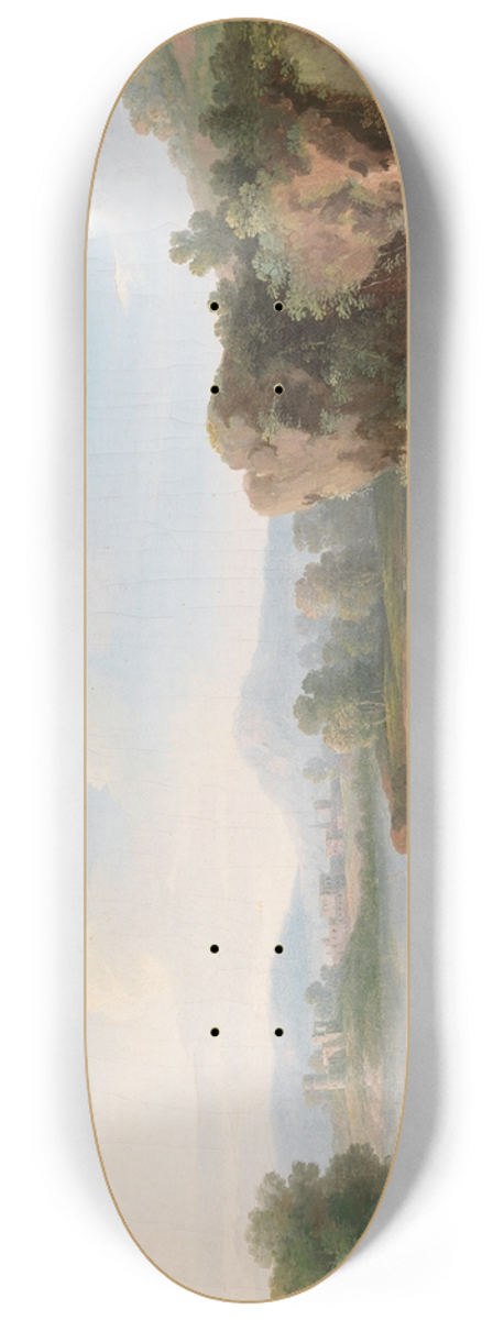 George Barret - A Landscape with a Man Fording a Stream 8.25 inch art skate deck