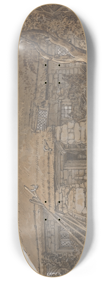 George Barret Jr. - A Cottage in the Isle of Wight 8.25 inch art skate deck