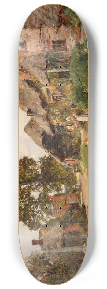 Henry John Yeend King - Feeding the chickens 8.25 inch art skate deck