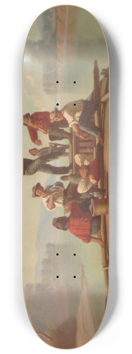 George Caleb Bingham - The Jolly Flatboatman 8.25 inch art skate deck