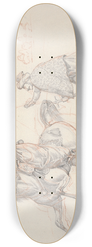 Henry Thomas Alken - Scraps, no. 32: Two Mamelukes Talking, One Mounted 8.25 inch art skate deck