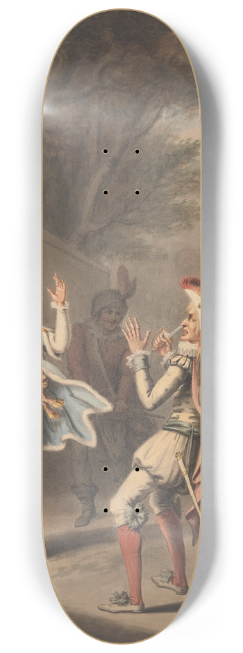 Henry William Bunbury - The Duel; Twelfth Night, Act III, Scene IV 8.25 inch art skate deck