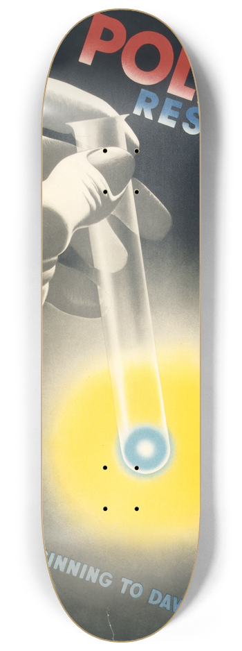Herbert Bayer - Polio research a light is beginning to dawn 8.25 inch art skate deck