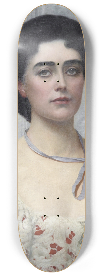 Herbert Gustave Schmalz - Mrs Alec Tweedie (1862-1940) 8.25 inch art skate deck