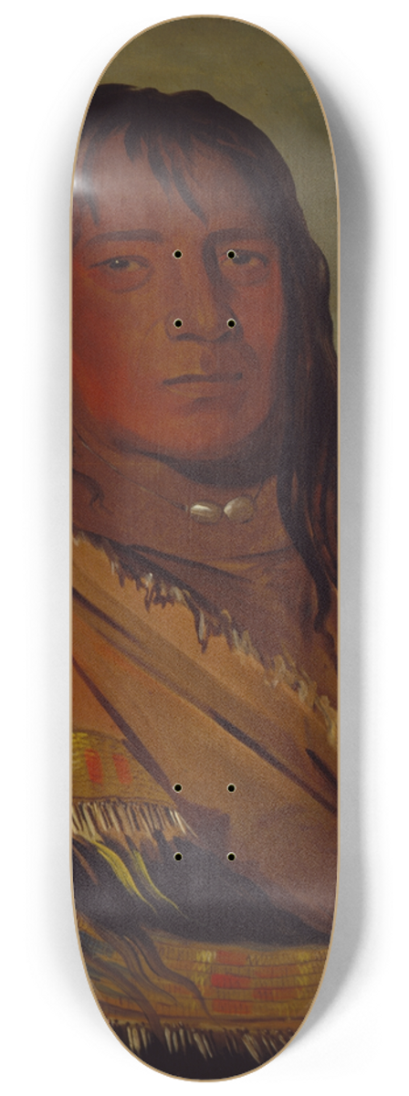 George Catlin - Ch-Tee-Wah-Ne-Che, No Heart, Chief of The Wah-Ne-Watch-To-Nee-Nah Band 8.25 inch art skate deck